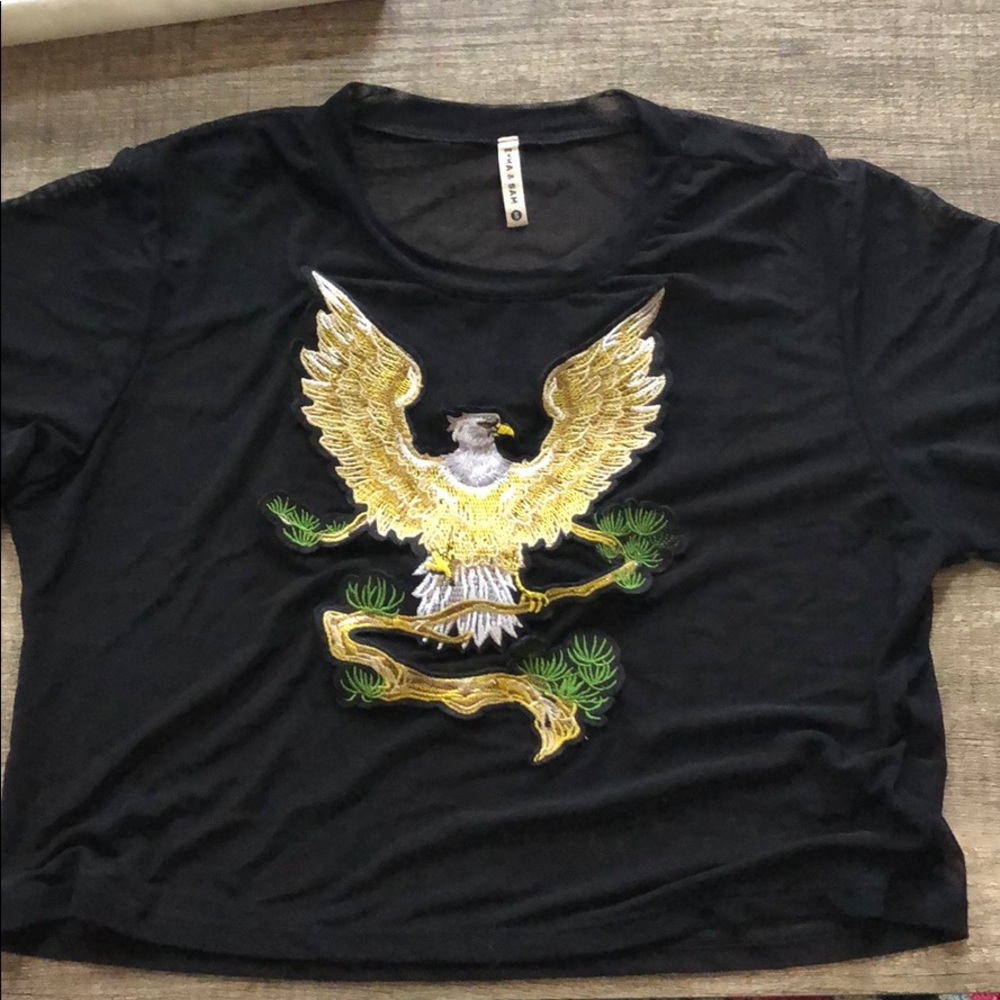 LF EMMA AND SAM GRAPHIC MESH TEE